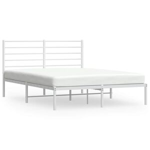 vidaXL Estrutura de cama com cabeceira 150x200 cm metal branco