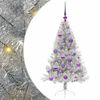 vidaXL &Aacute;rvore de Natal Artificial Pr&eacute;-iluminada Prateado 120 cm PET