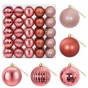 vidaXL Conjunto de Bolas de Natal 50 unid. Rosa e rosado 8 cm