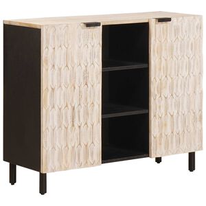 vidaXL Buffet com prateleira Acabamento em Wash Branco 90 x 33 x 75 cm