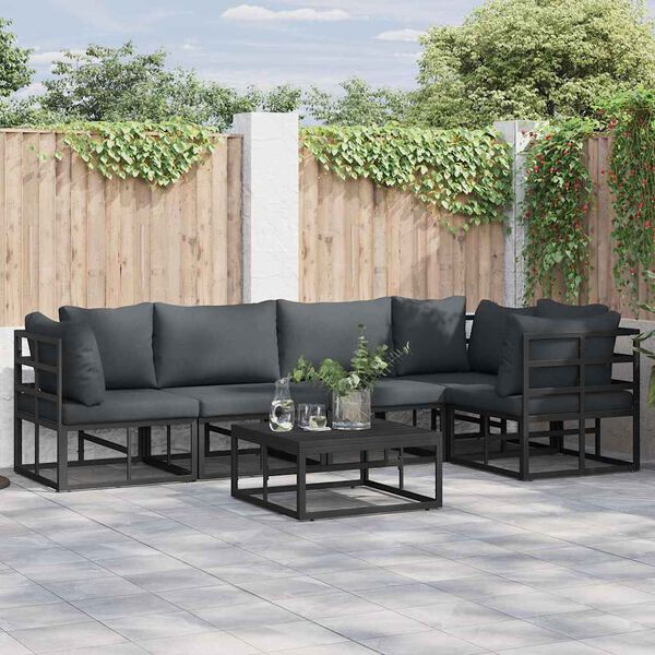 vidaXL Conjunto de Sofá de Jardim com almofada 6 pcs