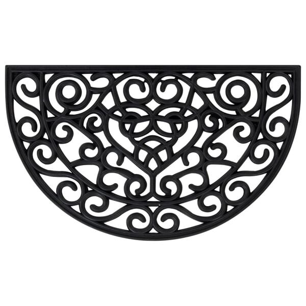 vidaXL Tapete de porta semicircular 45x75 cm borracha