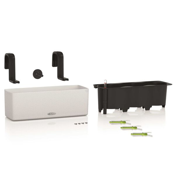 LECHUZA Floreira CUBE color triple com suportes branco 13680