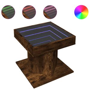 vidaXL Mesa de centro c/ LEDs 50x50x45 madeira processada