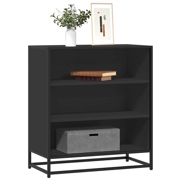vidaXL Aparador 68x35x76 cm derivados de madeira/metal preto