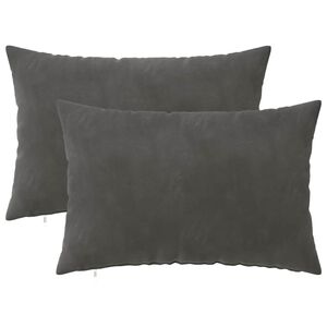 vidaXL Almofada com travesseiro HEERLEN 2 unid. Cinzento-Escuro Veludo