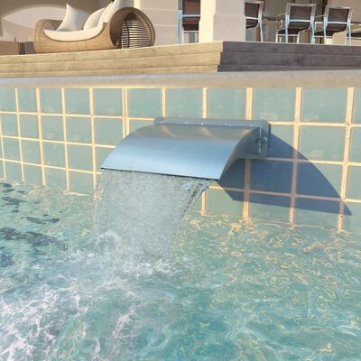 vidaXL Fonte para piscina aço inoxidável 30x9x26 cm prateado