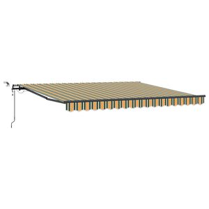vidaXL Toldo retr&aacute;til Verde e amarelo 400 &times; 350 cm Poli&eacute;ster
