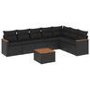vidaXL 8 pcs conjunto sof&aacute;s de jardim com almofad&otilde;es vime PE preto