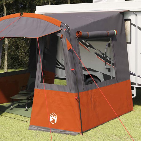 vidaXL Tenda de porta-malas para Caravana Retangular Cinza e Laranja