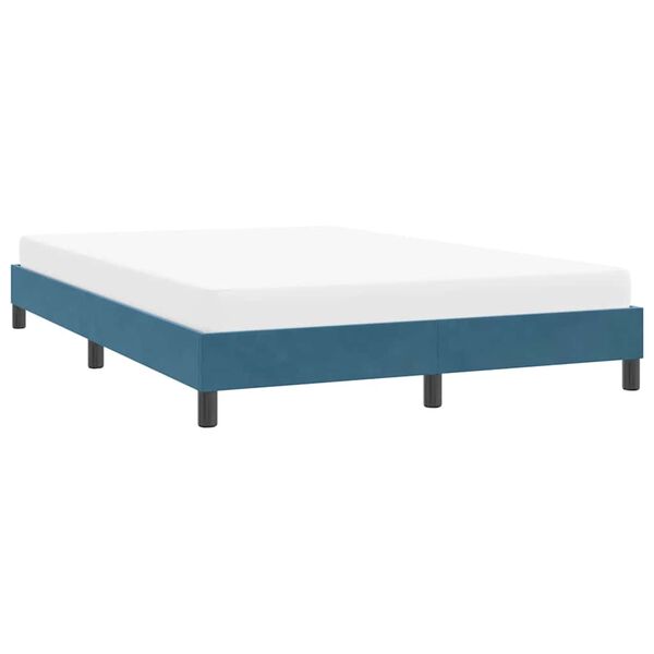 vidaXL Estrutura de cama sem colchão 160x210 cm veludo azul