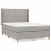 vidaXL Cama com molas/colch&atilde;o 140x190 cm tecido cinzento-claro