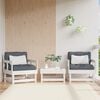 vidaXL Cadeiras de jardim 2 pcs madeira de pinho maci&ccedil;a branco