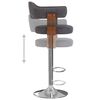 vidaXL Bancos de bar 2 pcs tecido e madeira curvada cinzento-escuro