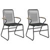 vidaXL Cadeiras de jardim 2 pcs 58x59x85,5 cm vime de PVC preto