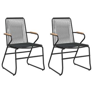 vidaXL Cadeiras de jardim 2 pcs 58x59x85,5 cm vime de PVC preto