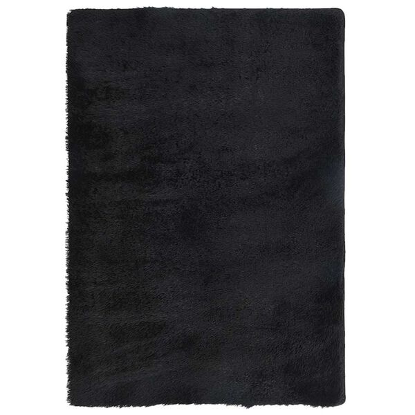 vidaXL Tapete shaggy de pelo alto NAVARRA 200x290 cm poli&eacute;ster preto