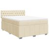 vidaXL Cama com molas/colch&atilde;o 140x190 cm tecido cor creme