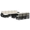vidaXL Conjunto de Sof&aacute; de Jardim 11 unid. Preto e Branco Creme