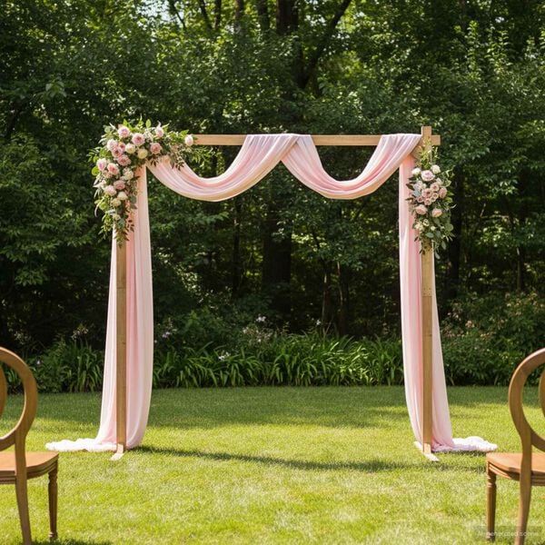 vidaXL Arco de Casamento Marrom Claro 225 x 95 x 226 cm