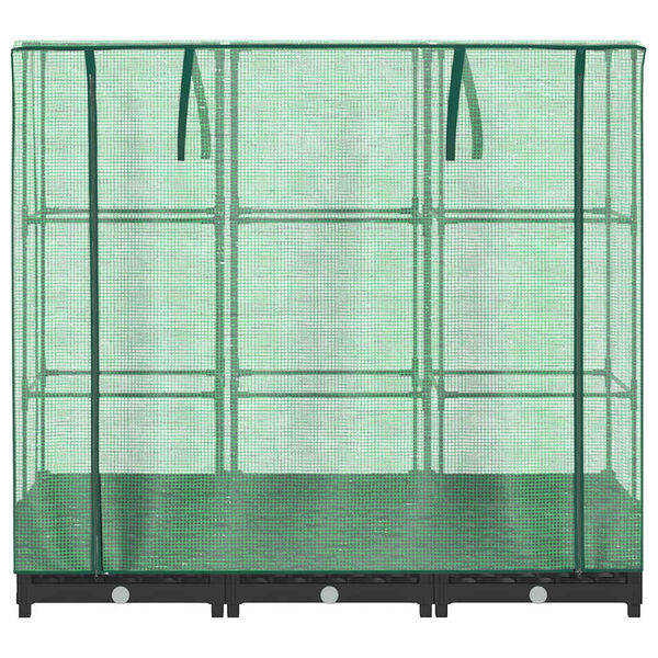 vidaXL Canteiro elevado com cobertura para estufa, estilo rattan, 120x40x123 cm