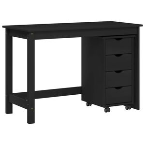 vidaXL Conjunto de Mesa e Arm&aacute;rio 2 unid. Preto