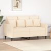 vidaXL Sof&aacute; de 2 lugares veludo 120 cm cor creme