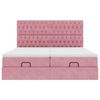 vidaXL Estrutura de cama otomana com colch&otilde;es 160x200 cm veludo rosa