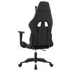 vidaXL Cadeira gaming couro artificial preto e branco