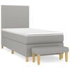 vidaXL Cama com molas/colch&atilde;o 100x200 cm tecido cinzento-claro