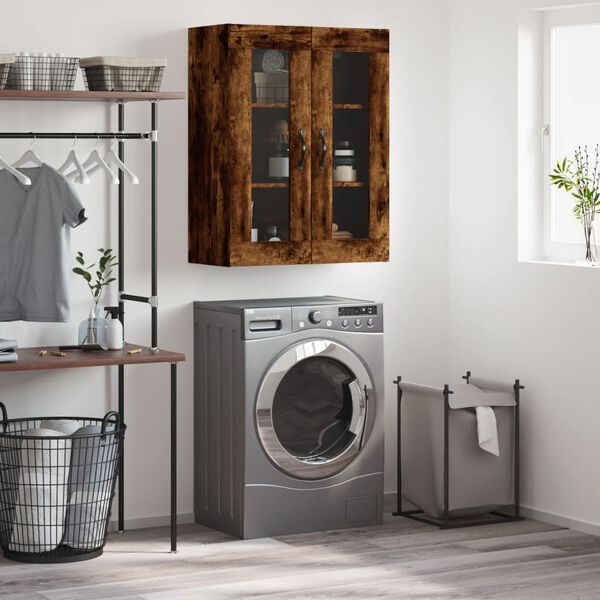 vidaXL Arm&aacute;rio de parede 69,5x34x90 cm deriv. madeira carvalho fumado