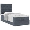 vidaXL Estrutura cama otomana colch&otilde;es 90x190cm veludo cinzento escuro