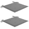 vidaXL Cadeiras de jardim c/ almofad&otilde;es cinzentos 2 pcs teca maci&ccedil;a