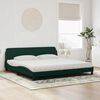 vidaXL Cama com colch&atilde;o Dover 200x200 cm veludo verde-escuro