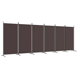 vidaXL Divis&oacute;ria/biombo com 6 pain&eacute;is 520x180 cm tecido castanho