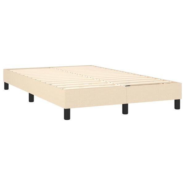 vidaXL Cama com molas/colch&atilde;o 120x200 cm tecido cor creme