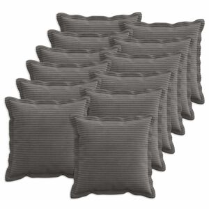 vidaXL Capa almofada 12 unid. HOUTEN Cinzento-Escuro 45 x 45 cm cord&atilde;o
