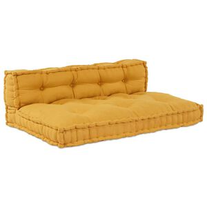 vidaXL Travesseiro para Sof&aacute; Pallet 2 pcs Amarelo 120 x 80 x 38 cm