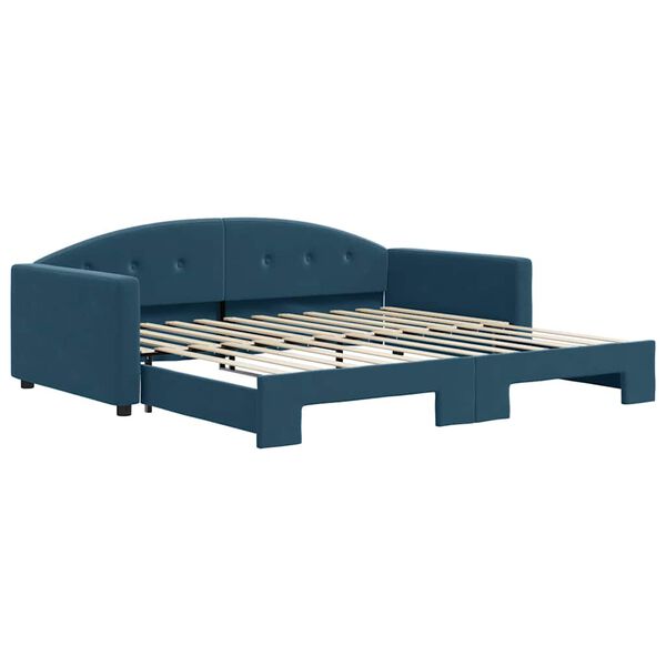 vidaXL Sof&aacute;-cama com gavet&atilde;o 100x200 cm veludo azul