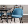 Venture Home Cadeiras de jantar Velvet 2 pcs veludo preto e azul