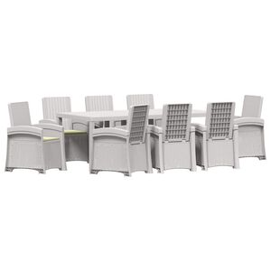 vidaXL Conjunto de Jantar para Jardim 9 unid. Branco e Creme PP
