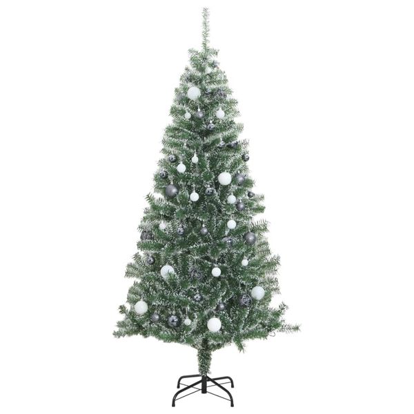 vidaXL &Aacute;rvore Natal artificial c/ 300 luzes LED, bolas e neve 210 cm