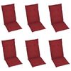vidaXL Cadeiras de jardim almofad&otilde;es vermelho tinto 6 pcs teca maci&ccedil;a