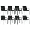 vidaXL 9 pcs conjunto de jantar p/ jardim com almofad&otilde;es vime PE e a&ccedil;o
