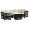 vidaXL Conjunto de Sof&aacute; de Jardim 8 unid. Preto vime PE