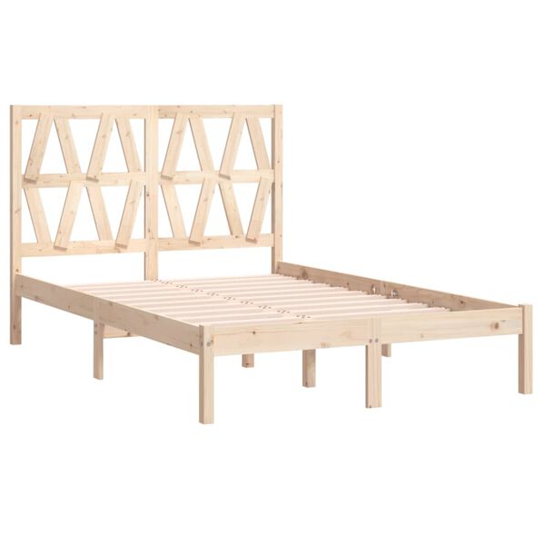 vidaXL Estrutura de cama pequena casal 120x190 cm pinho maci&ccedil;o