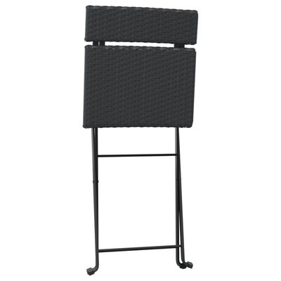 vidaXL Cadeiras de bistrô dobráveis 2 pcs vime PE e aço preto