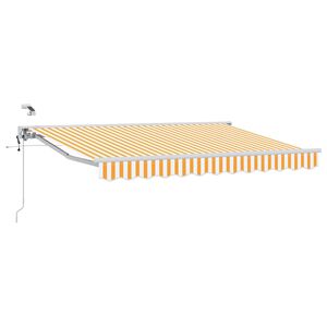 vidaXL Toldo Retr&aacute;til El&eacute;trico Amarelo e Branco 2,5 x 2 m