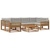 vidaXL Conjunto de Sof&aacute;s para Exterior 7 pcs Natural e Cinza claro