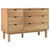 vidaXL Arm&aacute;rio de gavetas OTTA 111x43x73,5 cm pinho maci&ccedil;o